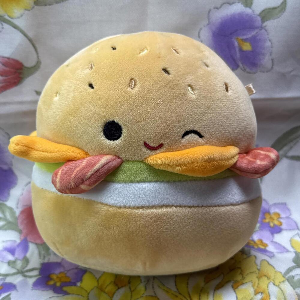 Squishmallows Geronimo Breakfast Bagel Sandwich Plush 5"
